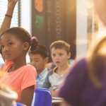 Elementary kids in a classroom